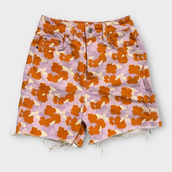 Zara Pants - Zara Floral Orange and Pink Women's Shorts
